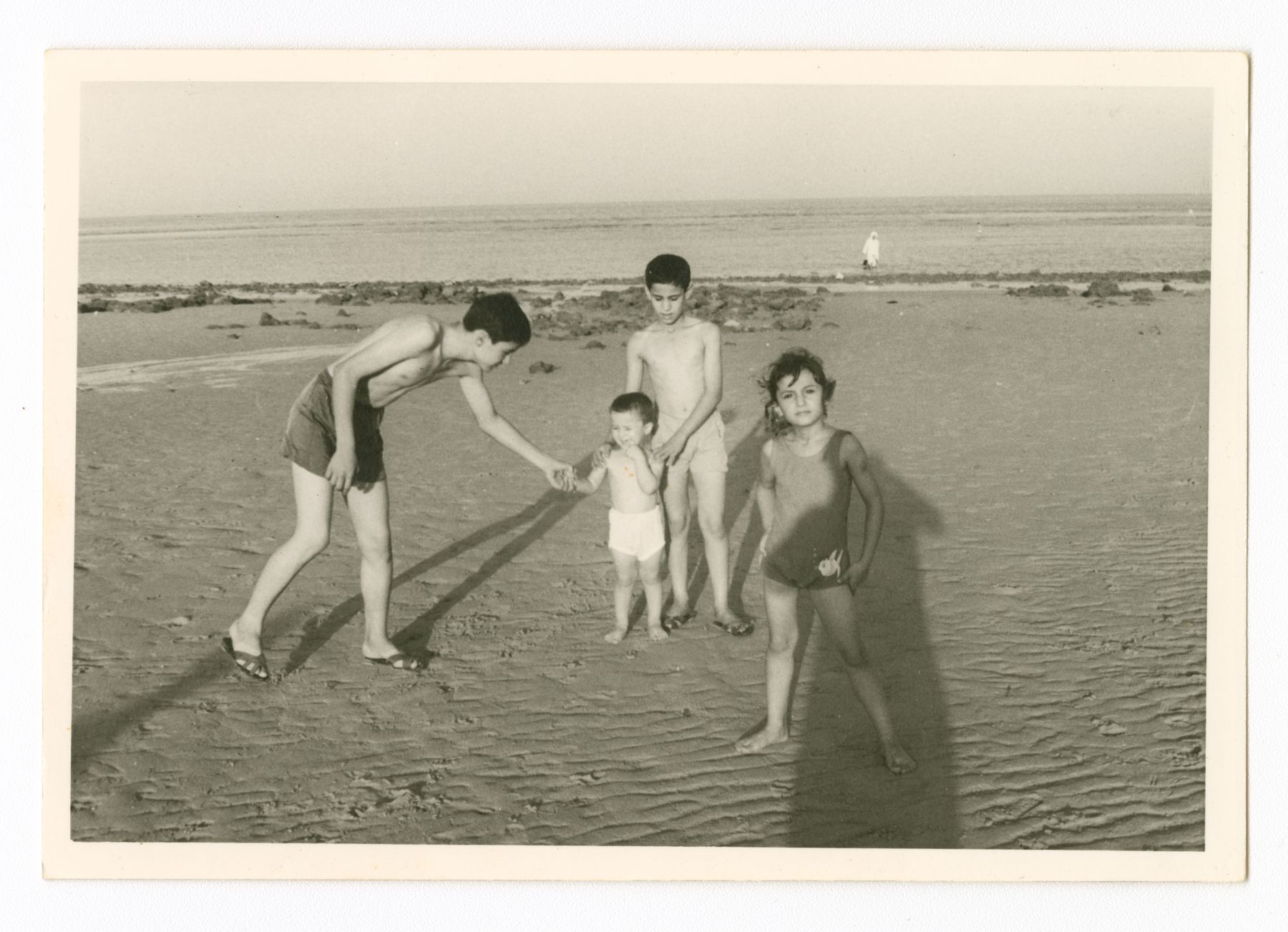 Children of the al-Khatib family at Salmiya beach